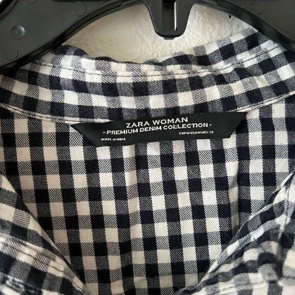 Zara Woman’s Gingham babydoll Ruffled Tunic Top size M - Picture 7 of 9